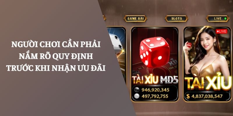 Người chơi cần phải nắm rõ quy định trước khi nhận ưu đãi